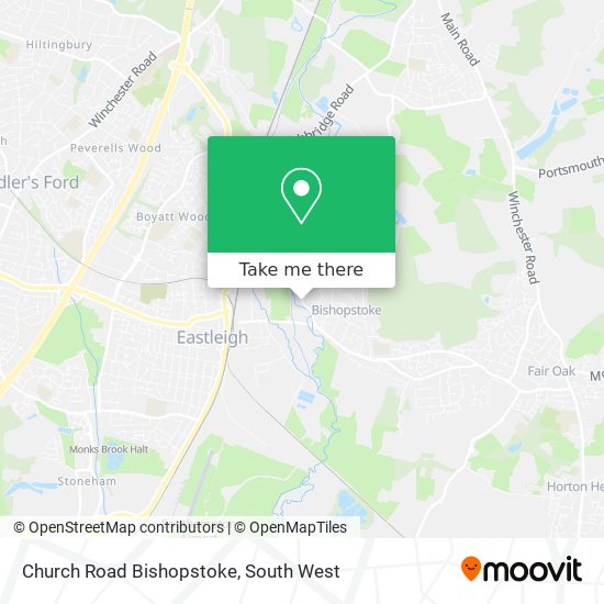 Church Road Bishopstoke map