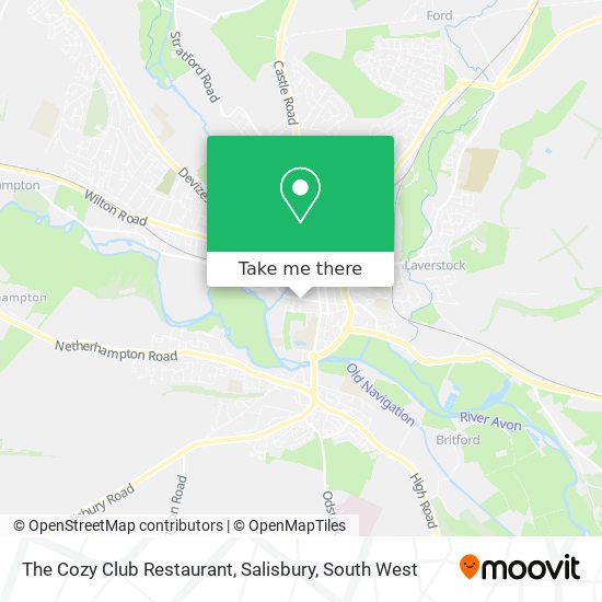 The Cozy Club Restaurant, Salisbury map