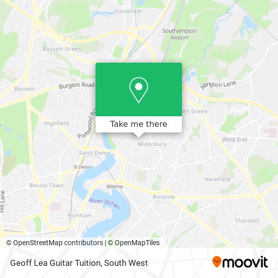 Geoff Lea Guitar Tuition map