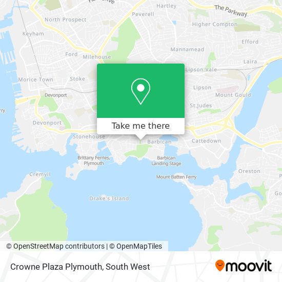 Crowne Plaza Plymouth map