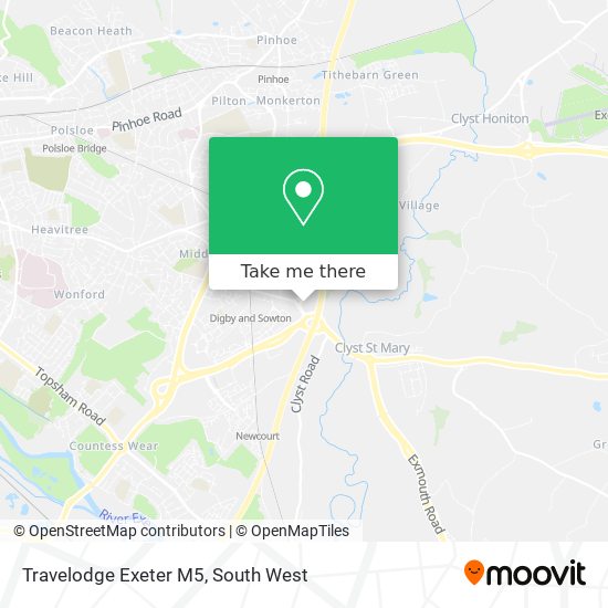 Travelodge Exeter M5 map