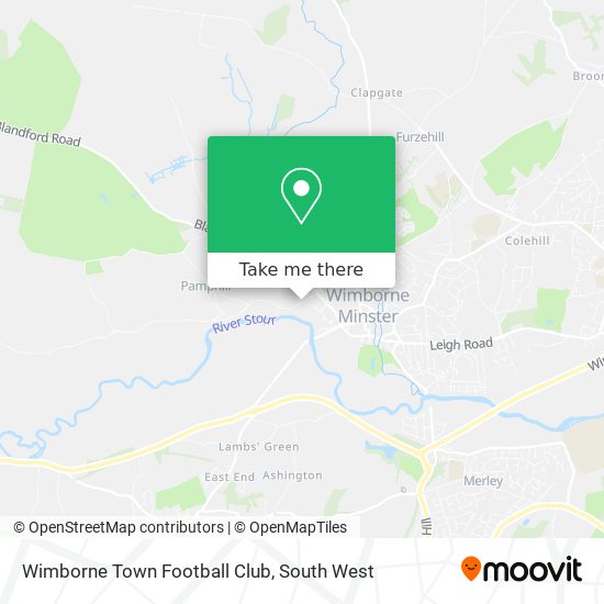 Wimborne Town Football Club map