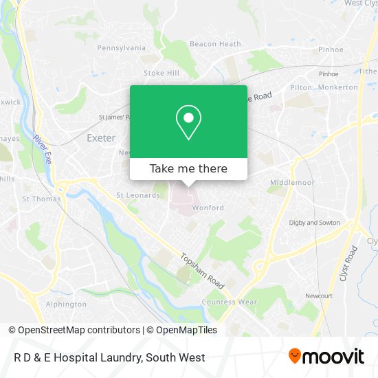 R D & E Hospital Laundry map
