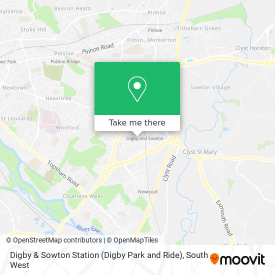 Digby & Sowton Station (Digby Park and Ride) map