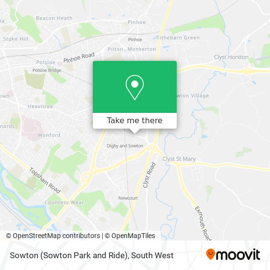 Sowton (Sowton Park and Ride) map