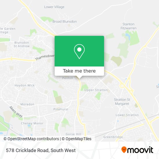 578 Cricklade Road map