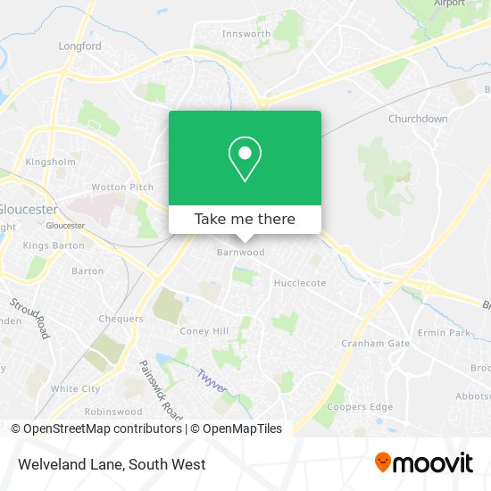 Welveland Lane map