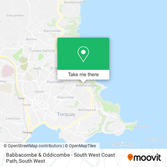 Babbacombe & Oddicombe - South West Coast Path map