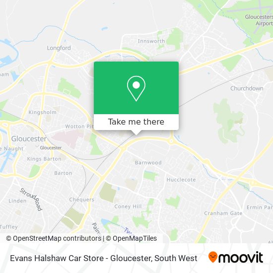 Evans Halshaw Car Store - Gloucester map
