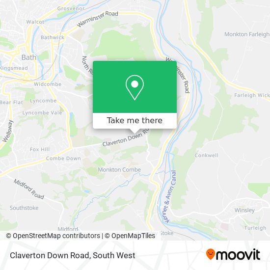 Claverton Down Road map