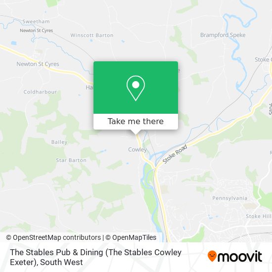 The Stables Pub & Dining (The Stables Cowley Exeter) map