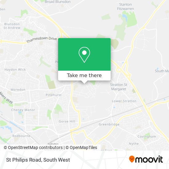 St Philips Road map