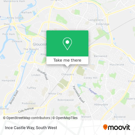 Ince Castle Way map