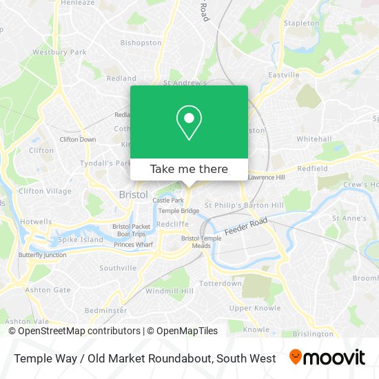 Temple Way / Old Market Roundabout map