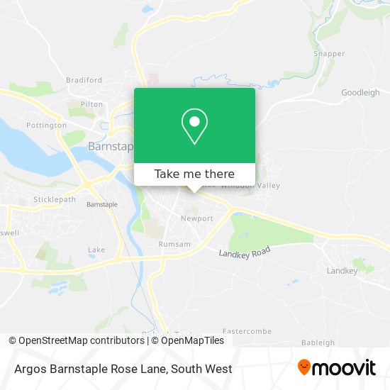 Argos Barnstaple Rose Lane map