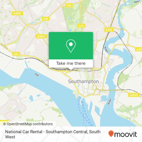 National Car Rental - Southampton Central map