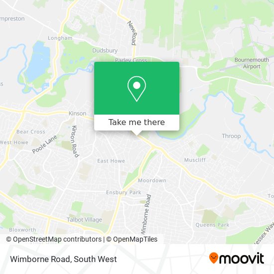 Wimborne Road map