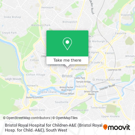 Bristol Royal Hospital for Children-A&E (Bristol Royal Hosp. for Child.-A&E) map