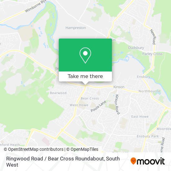 Ringwood Road / Bear Cross Roundabout map