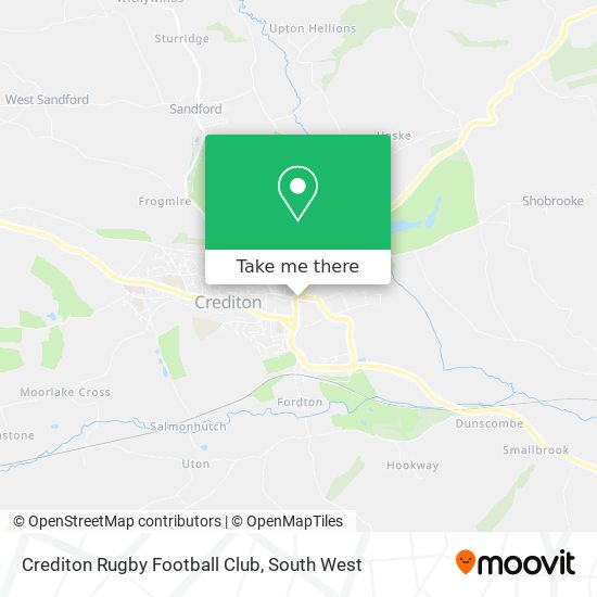 Crediton Rugby Football Club map