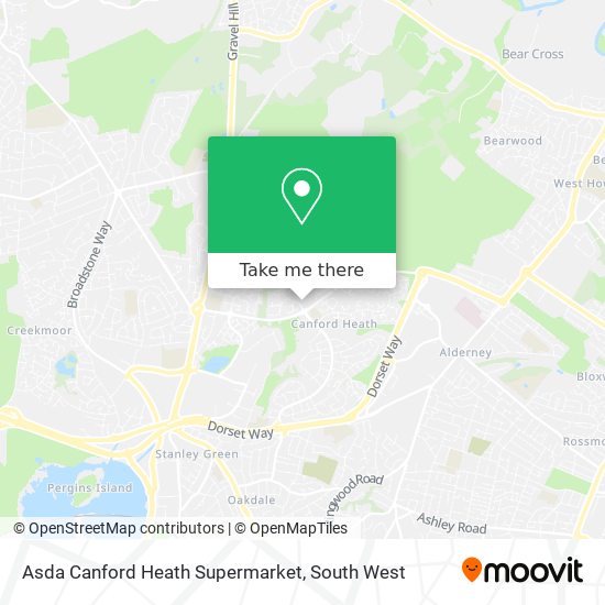 Asda Canford Heath Supermarket map
