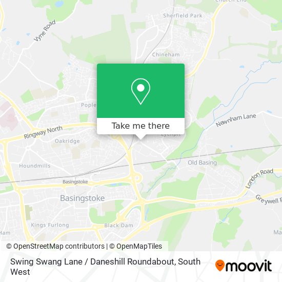 Swing Swang Lane / Daneshill Roundabout map