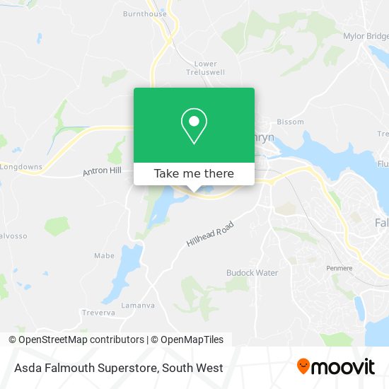 Asda Falmouth Superstore map