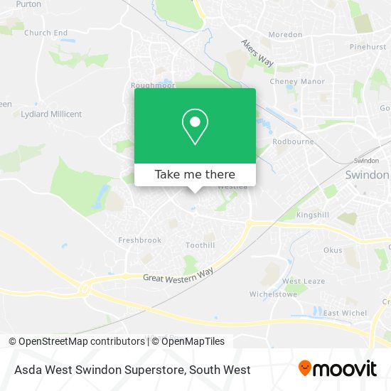 Asda West Swindon Superstore map