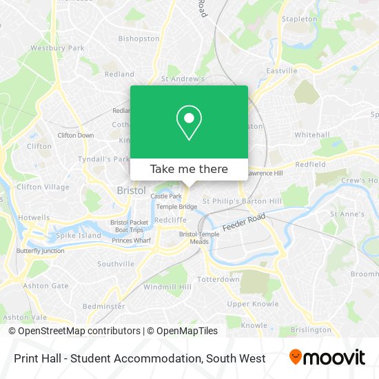 Print Hall - Student Accommodation map