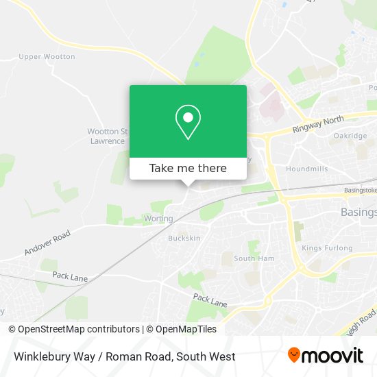Winklebury Way / Roman Road map