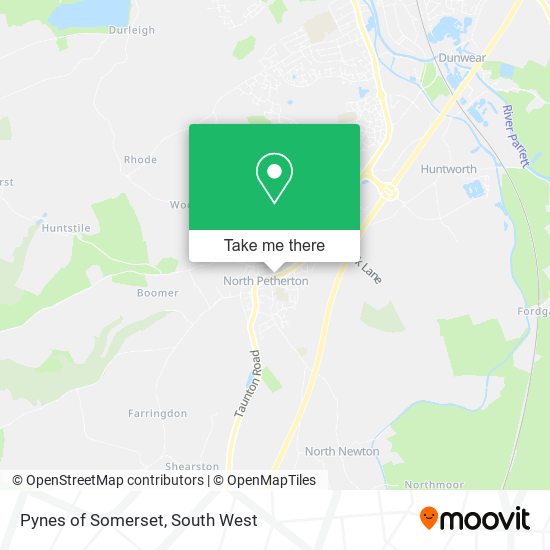 Pynes of Somerset map