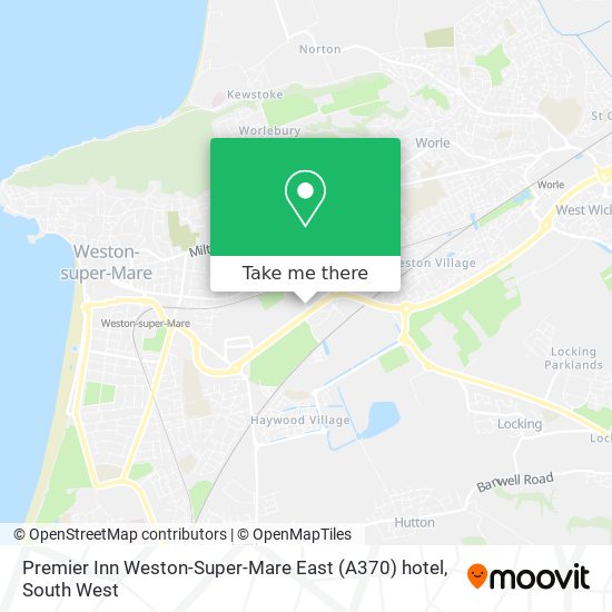 Premier Inn Weston-Super-Mare East (A370) hotel map