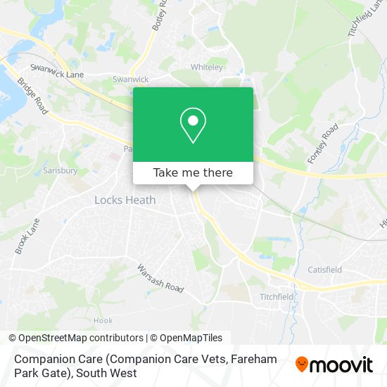 Companion Care (Companion Care Vets, Fareham Park Gate) map