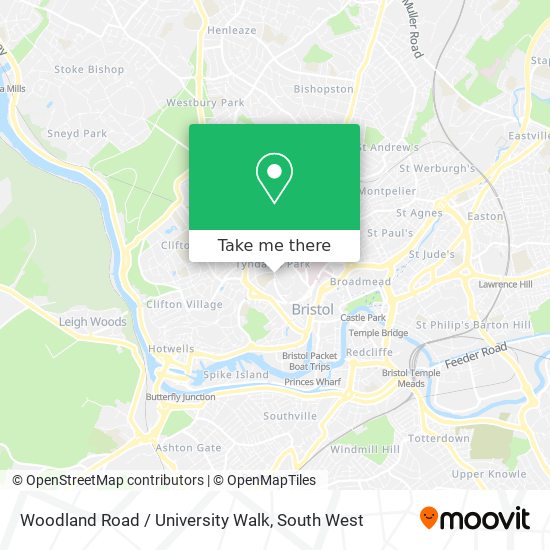 Woodland Road / University Walk map