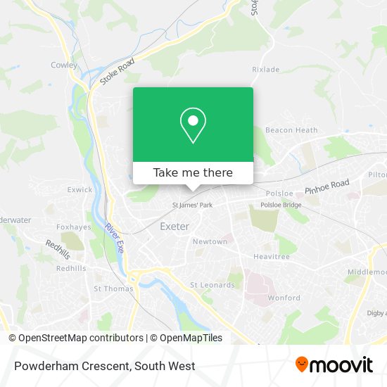 Powderham Crescent map