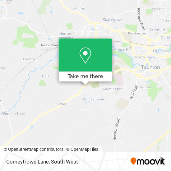 Comeytrowe Lane map