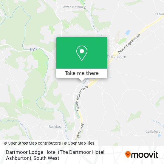 Dartmoor Lodge Hotel (The Dartmoor Hotel Ashburton) map