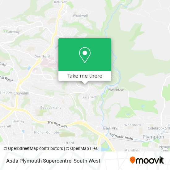 Asda Plymouth Supercentre map