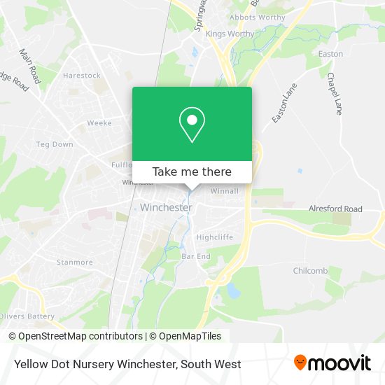 Yellow Dot Nursery Winchester map