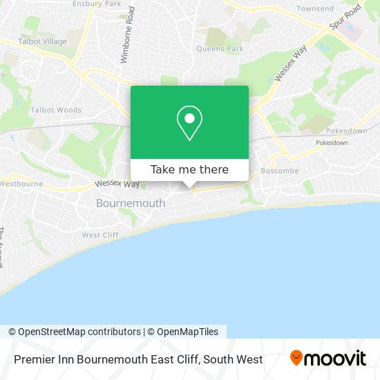 Premier Inn Bournemouth East Cliff map