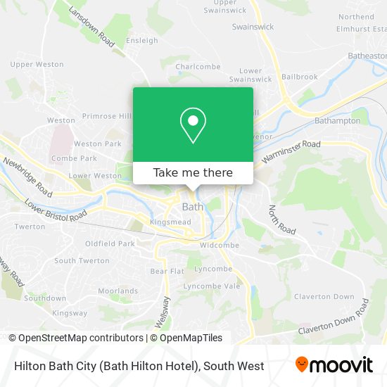 Hilton Bath City (Bath Hilton Hotel) map