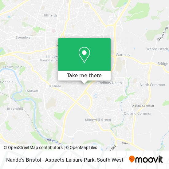 Nando's Bristol - Aspects Leisure Park map