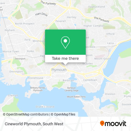 Cineworld Plymouth map