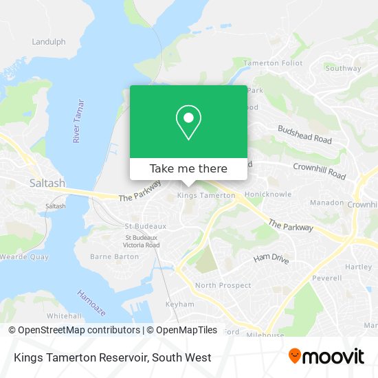 Kings Tamerton Reservoir map
