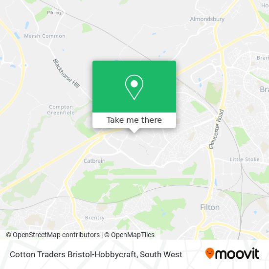 How to get to Cotton Traders Bristol-Hobbycraft in South Gloucestershire by  Bus or Train?