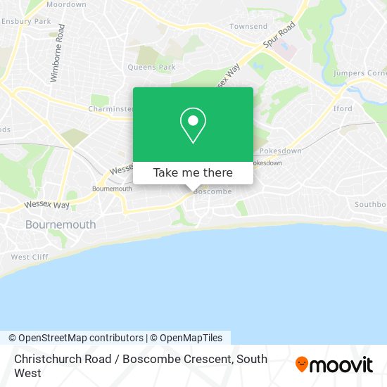Christchurch Road / Boscombe Crescent map