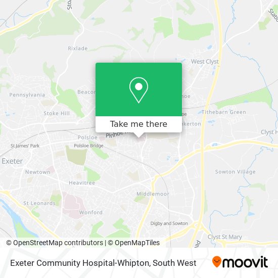 Exeter Community Hospital-Whipton map