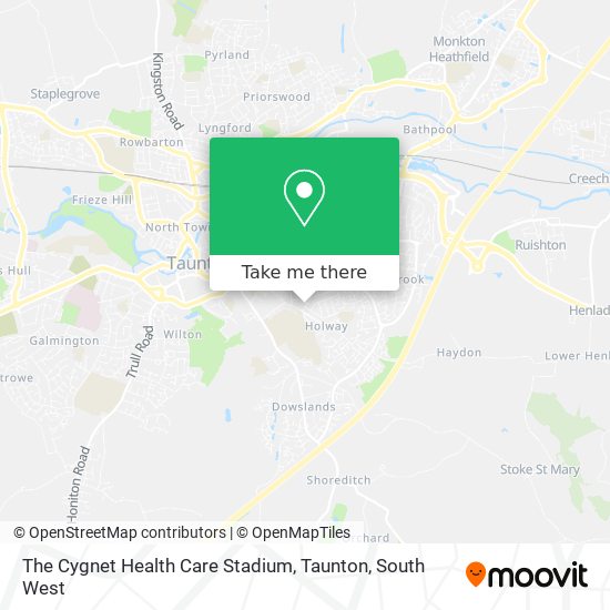 The Cygnet Health Care Stadium, Taunton map