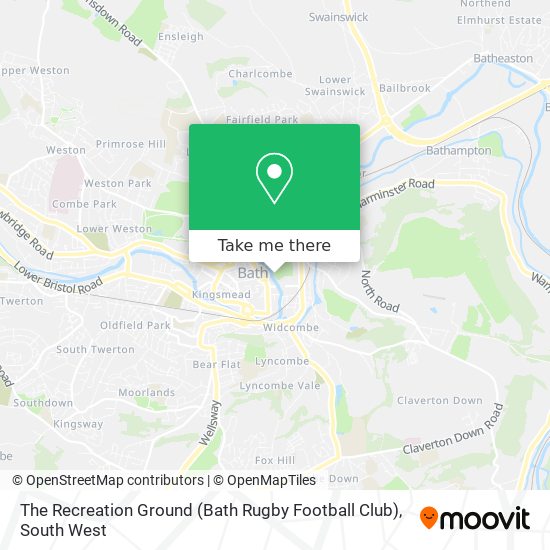The Recreation Ground (Bath Rugby Football Club) map