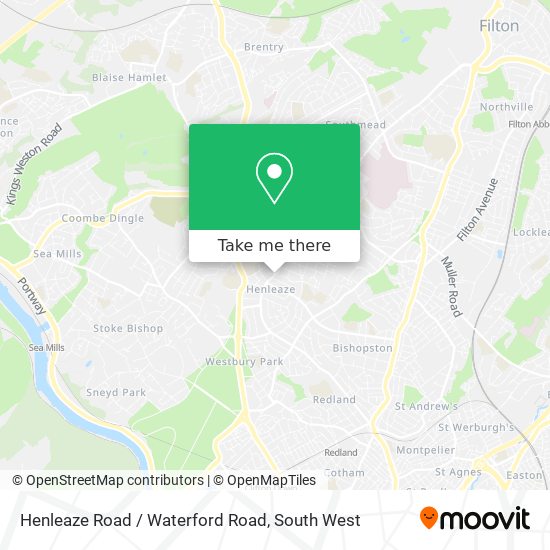 Henleaze Road / Waterford Road map